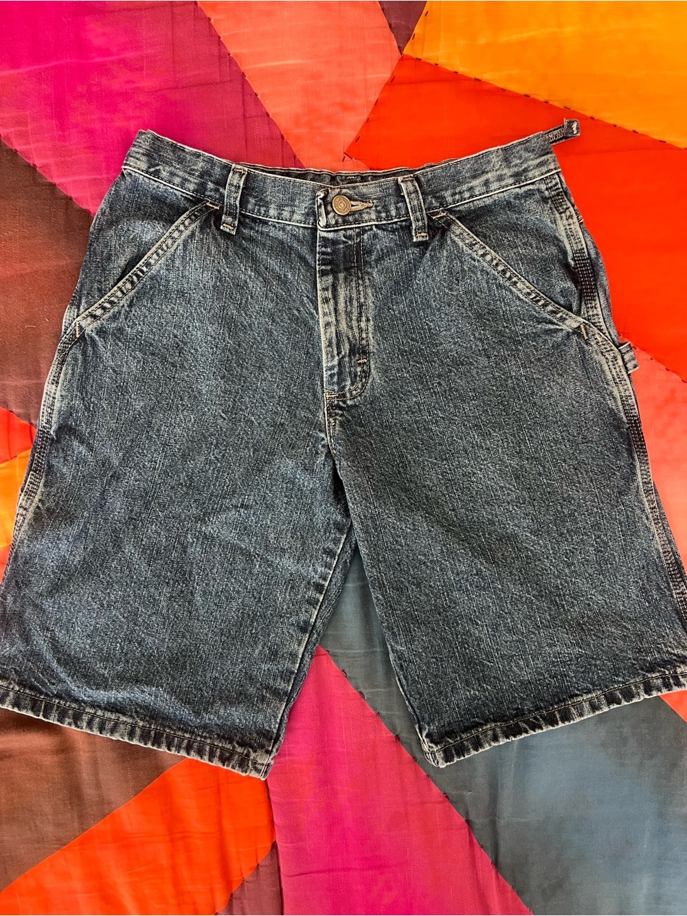 Wrangler Y2K Style Baggy Denim Jorts – Longline Skater Carpenter Shorts